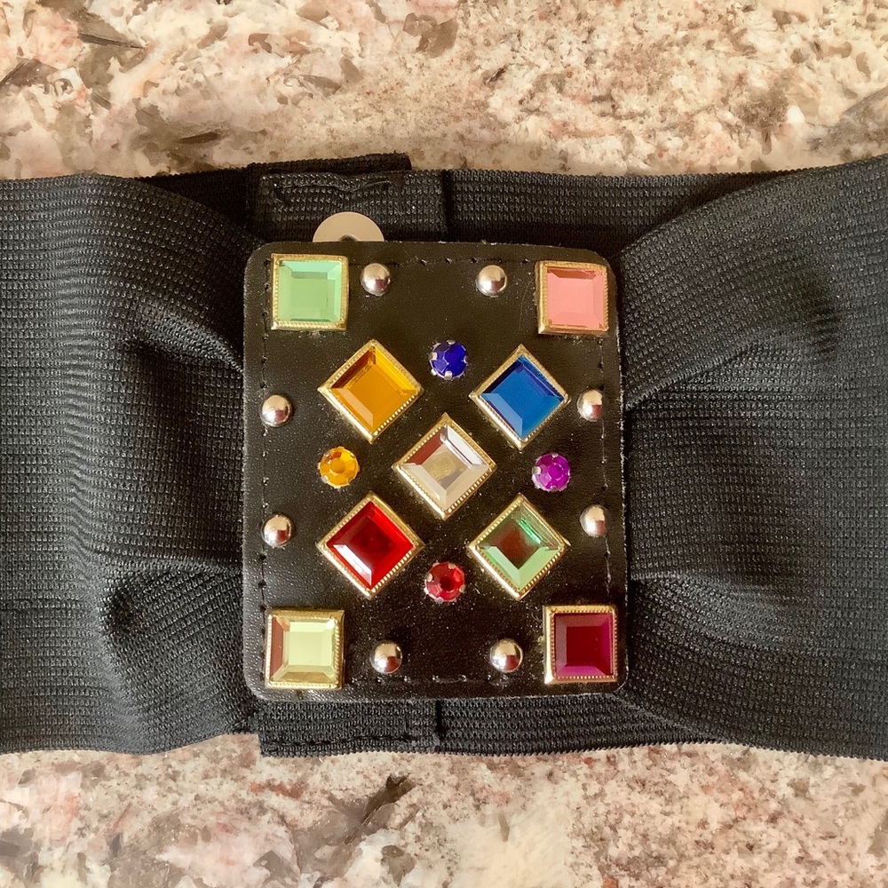 Black belt with rhinestones